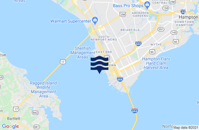 Mappa delle maree di 0.15nm WSW of Pier No.2, United States
