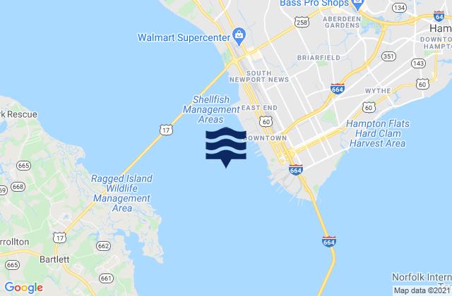 Mappa delle maree di 0.8 mile SW of shipbuilding plant, United States