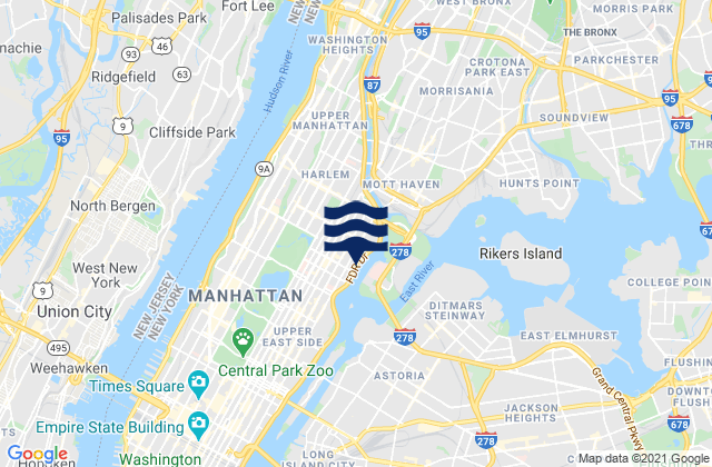 Mappa delle maree di 120th Street, United States