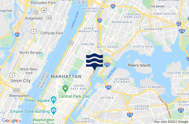 Mappa delle maree di 130th Street, United States