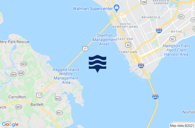 Mappa delle maree di 1.5 miles SW of shipbuilding plant, United States
