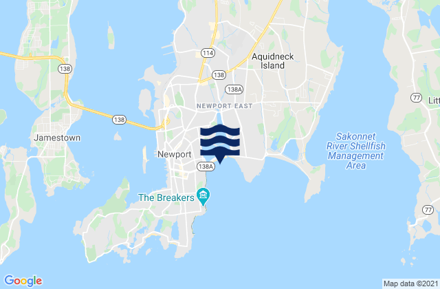 Mappa delle maree di 1st Beach (Eastons Beach), United States