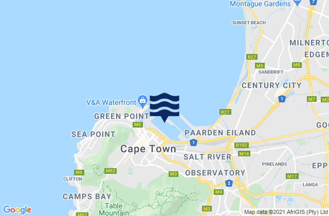Mappa delle maree di 365s, South Africa