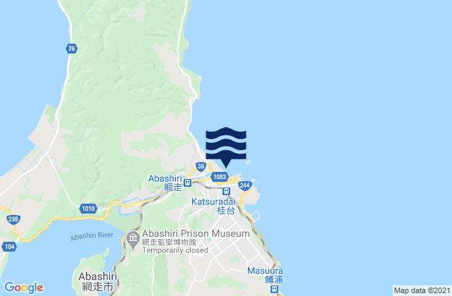 Mappa delle maree di Abashiri Byochi, Japan