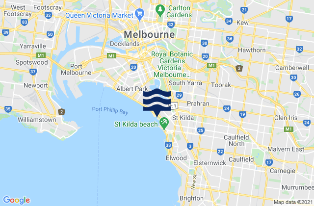 Mappa delle maree di Abbotsford, Australia