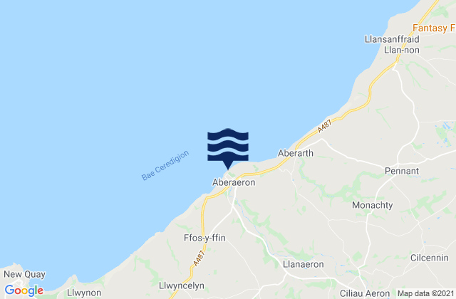 Mappa delle maree di Aberaeron, United Kingdom