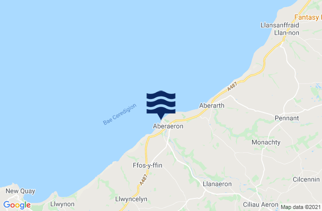 Mappa delle maree di Aberaeron Harbour Beach, United Kingdom