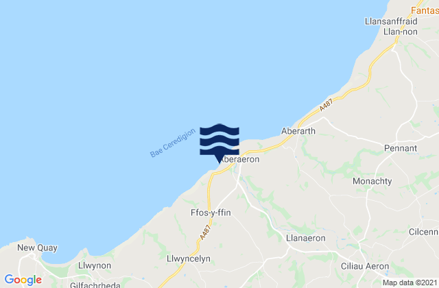 Mappa delle maree di Aberaeron South Beach, United Kingdom