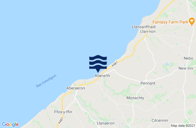 Mappa delle maree di Aberarth Beach, United Kingdom