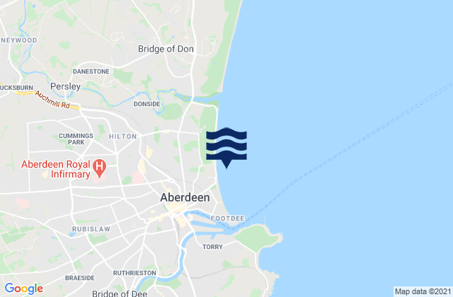 Mappa delle maree di Aberdeen Beach, United Kingdom