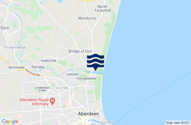 Mappa delle maree di Aberdeen City, United Kingdom