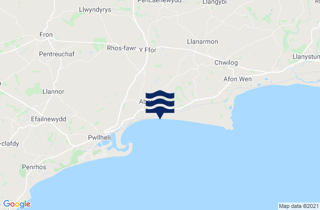 Mappa delle maree di Abererch Beach, United Kingdom