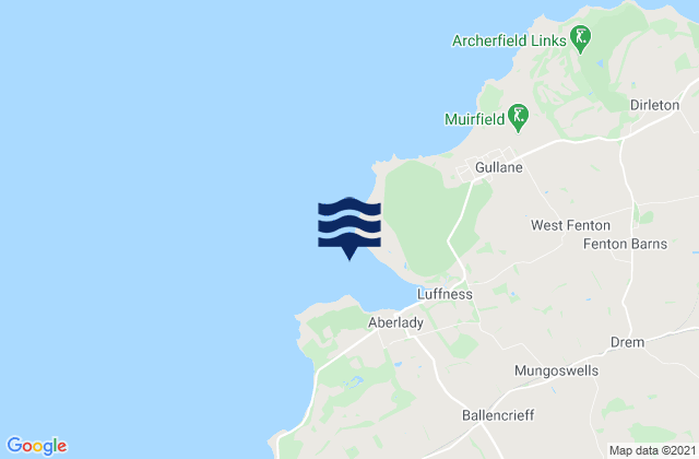 Mappa delle maree di Aberlady Bay, United Kingdom