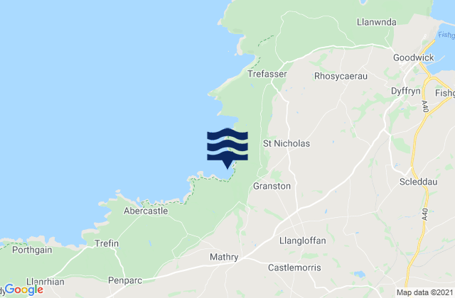 Mappa delle maree di Abermawr Bay Beach, United Kingdom