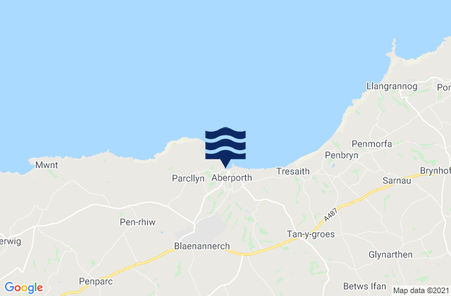 Mappa delle maree di Aberporth Beach, United Kingdom