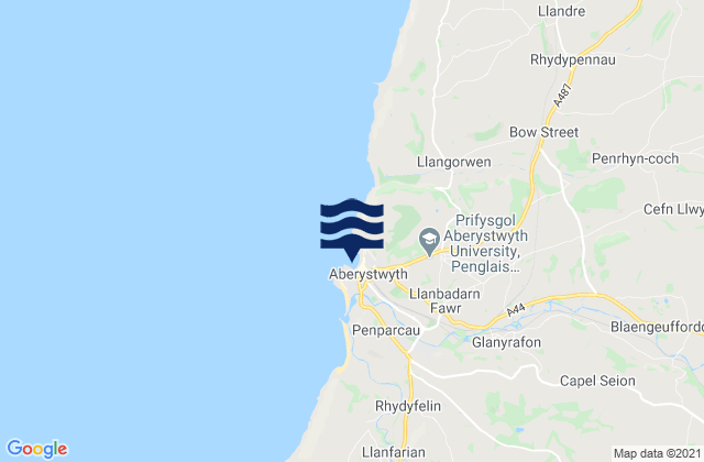 Mappa delle maree di Aberystwyth - North Beach, United Kingdom