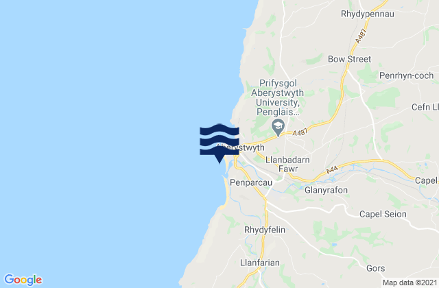 Mappa delle maree di Aberystwyth - South Beach, United Kingdom
