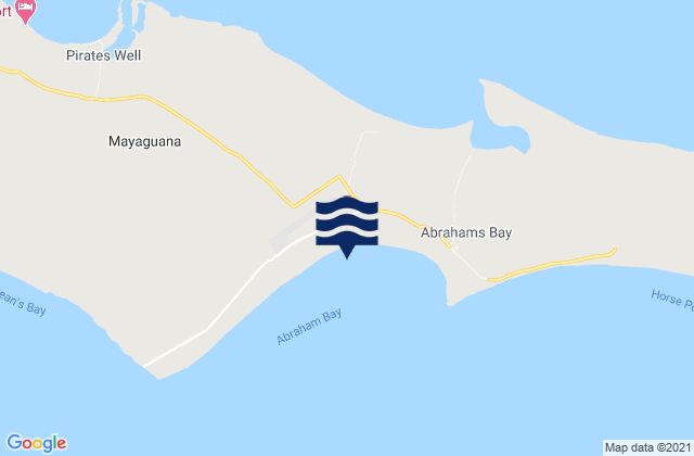 Mappa delle maree di Abraham Bay Mayaguana Island, Haiti