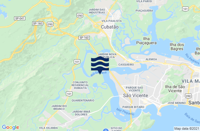 Mappa delle maree di Abras, Brazil