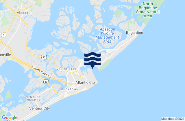 Mappa delle maree di Absecon Inlet, United States