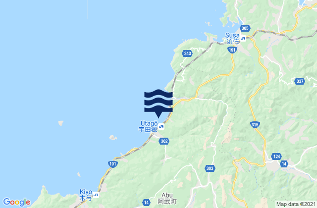 Mappa delle maree di Abu-gun, Japan