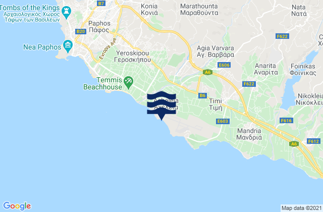 Mappa delle maree di Achéleia, Cyprus