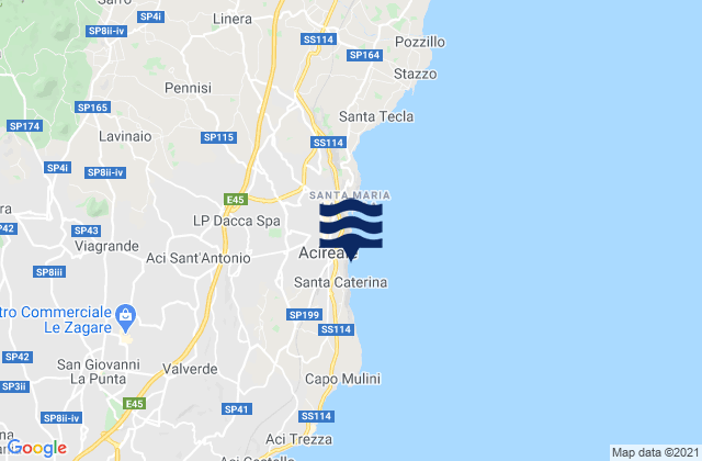 Mappa delle maree di Aci Sant'Antonio, Italy