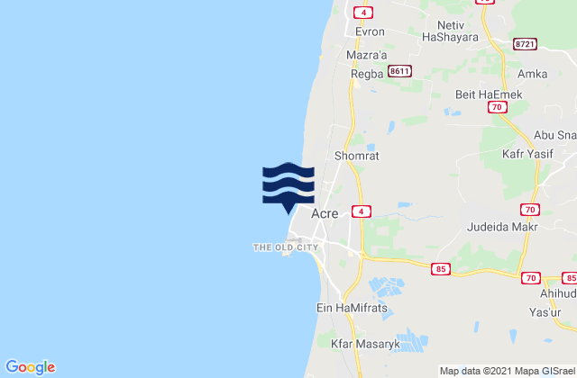 Mappa delle maree di Acre, Israel