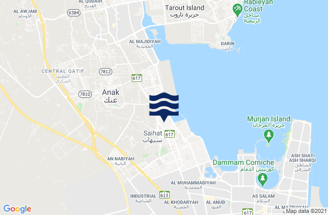 Mappa delle maree di Ad Dammām, Saudi Arabia