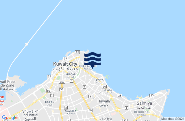 Mappa delle maree di Ad Dasmah, Kuwait