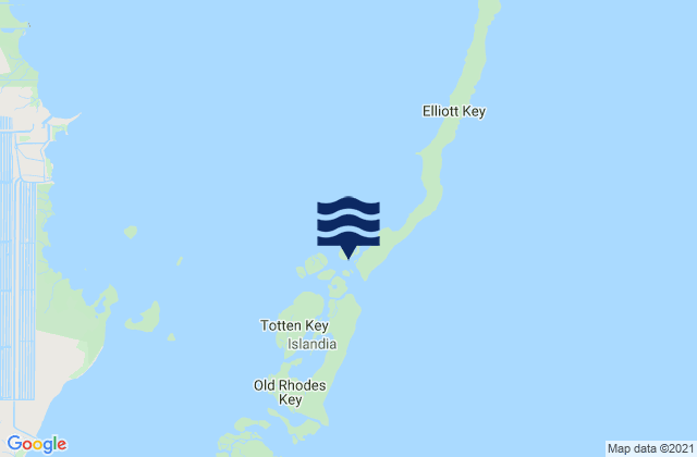 Mappa delle maree di Adams Key South End Biscayne Bay, United States