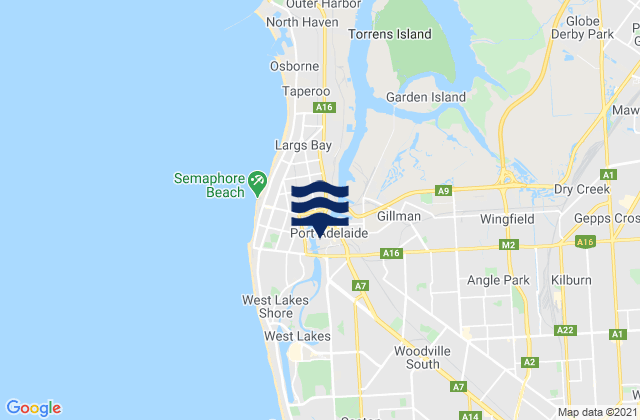 Mappa delle maree di Adelaide Inner Harbour, Australia