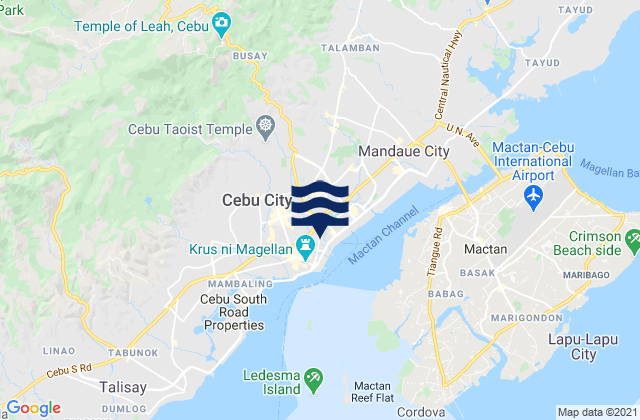 Mappa delle maree di Adlaon, Philippines