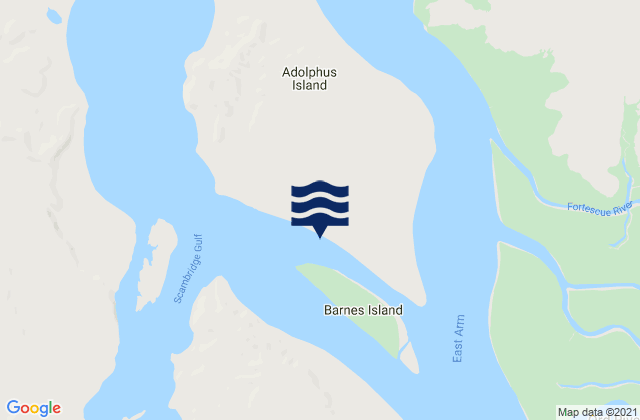 Mappa delle maree di Adolphus Island, Australia