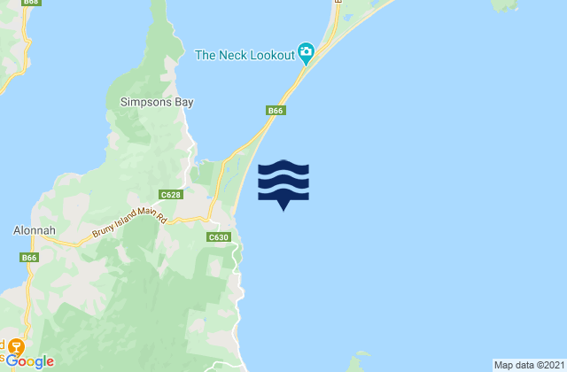 Mappa delle maree di Adventure Bay, Australia