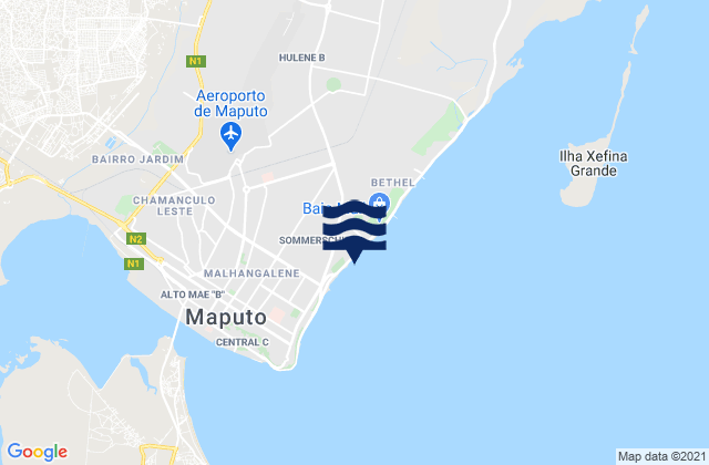 Mappa delle maree di Aeroporto, Mozambique