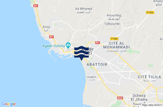 Mappa delle maree di Agadir, Morocco