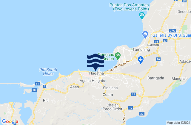 Mappa delle maree di Agana Heights Municipality, Guam