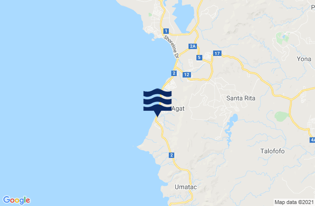 Mappa delle maree di Agat Municipality, Guam