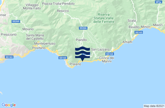 Mappa delle maree di Agerola, Italy