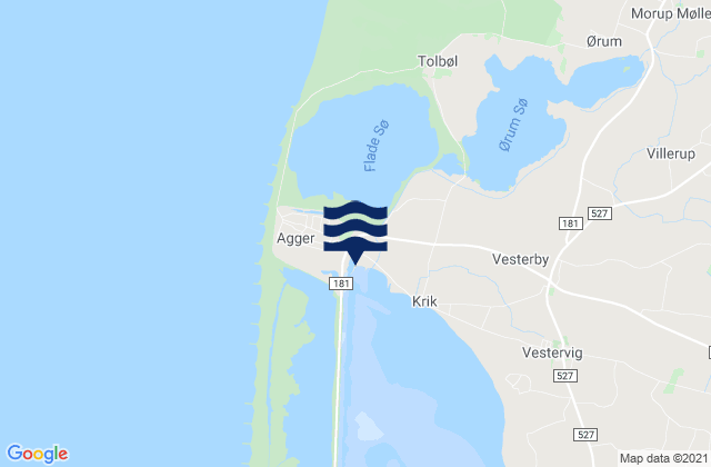 Mappa delle maree di Agger, Denmark