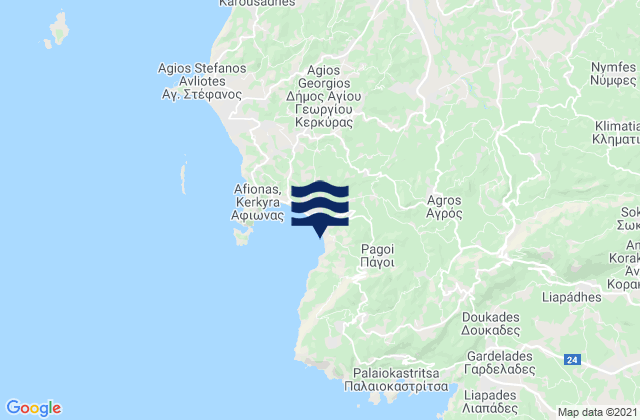 Mappa delle maree di Agios Georgis, Greece