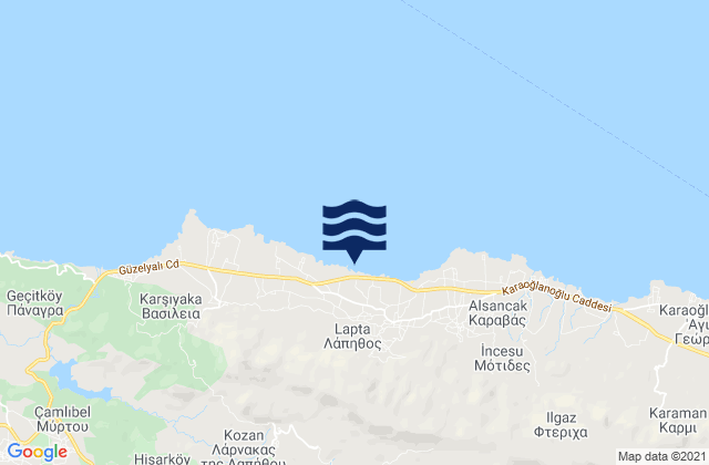 Mappa delle maree di Agridáki, Cyprus
