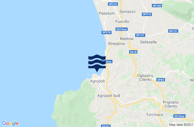 Mappa delle maree di Agropoli, Italy