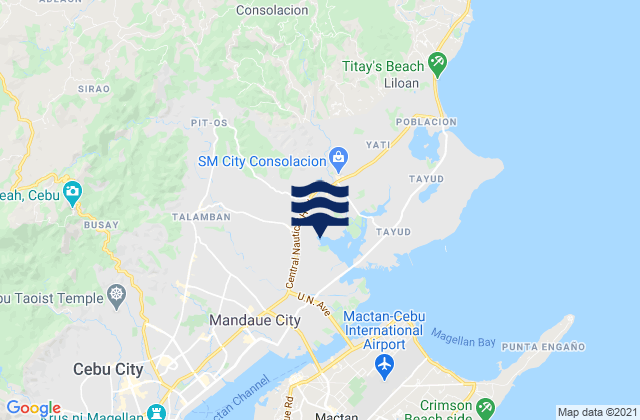Mappa delle maree di Agsungot, Philippines