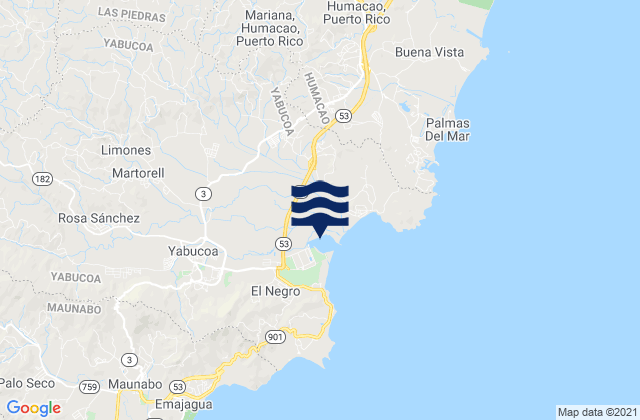 Mappa delle maree di Aguacate Barrio, Puerto Rico