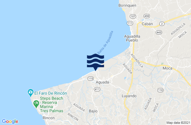 Mappa delle maree di Aguada, Puerto Rico