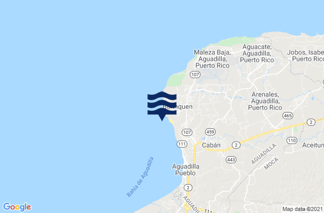 Mappa delle maree di Aguadilla, Puerto Rico