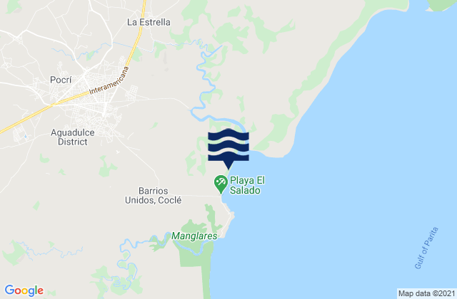 Mappa delle maree di Aguadulce, Panama