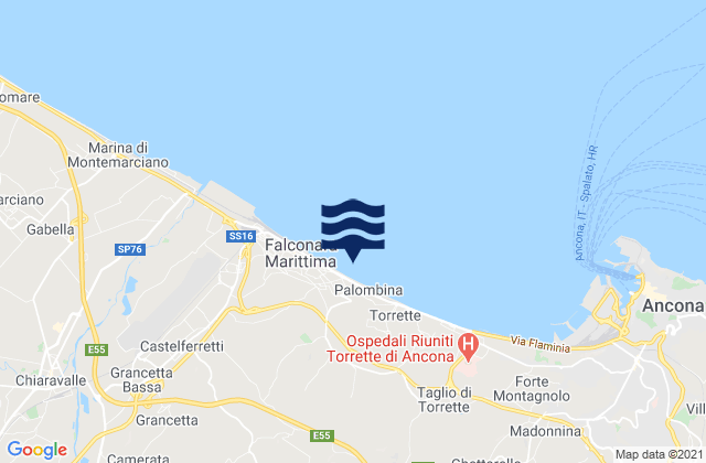 Mappa delle maree di Agugliano, Italy